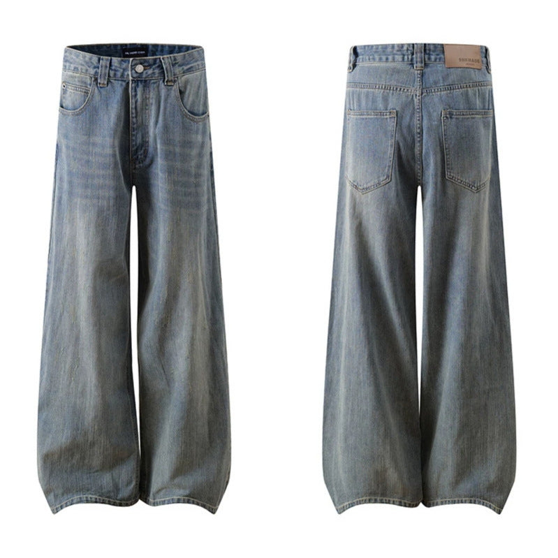 Damen Extraweite High‑Waist Palazzo-Jeans mit weitem Bein Echoarchiv