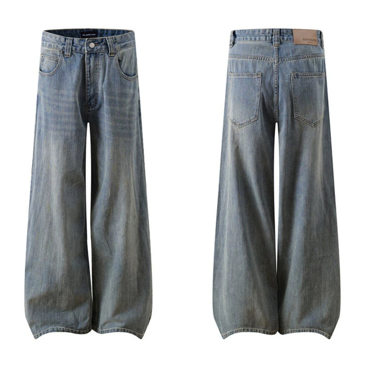 Damen Extraweite High‑Waist Palazzo-Jeans mit weitem Bein Echoarchiv