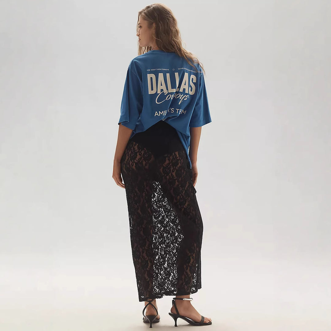 Damen Spitzenrock im langen, eleganten Design mit hohem Schlitz Echo Archiv
