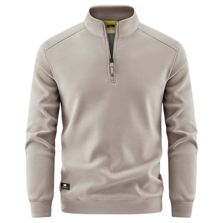 Herren Atmungsaktiver Microfleece-Halbreißverschluss-Pullover mit Stehkragen und Raglanärmeln Echo Archiv