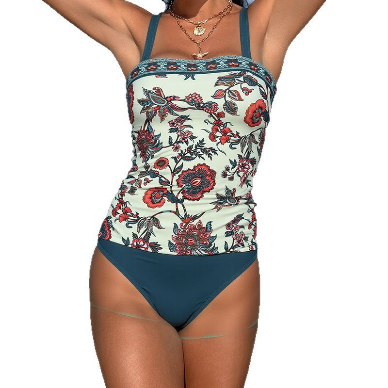 Damen Tankini-Set mit floralem Design und verstellbaren Trägern Echo Archiv