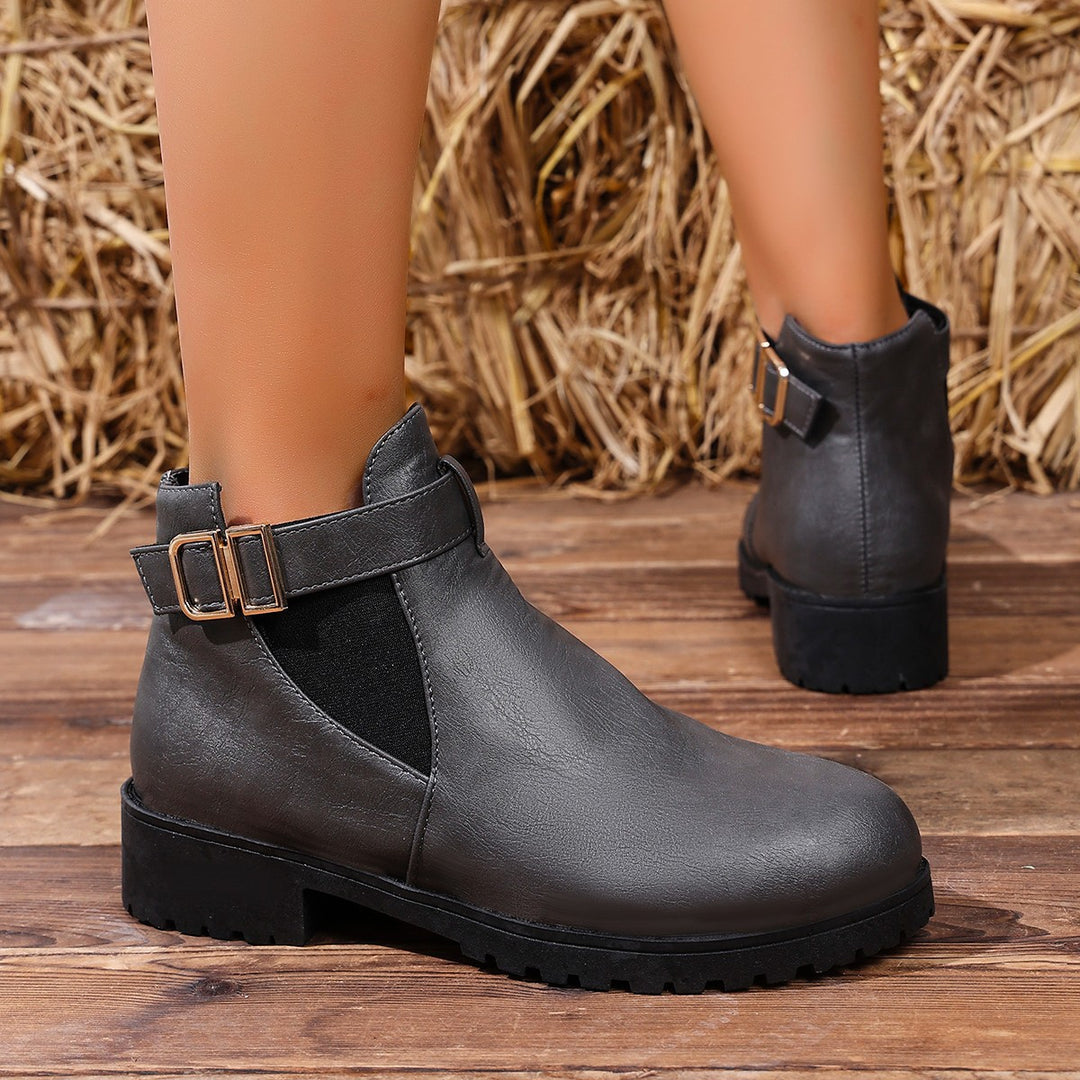 Damen Chelsea-Ankleboot mit elastischem Einsatz und Zier-Schnallenriemen Echo Archiv