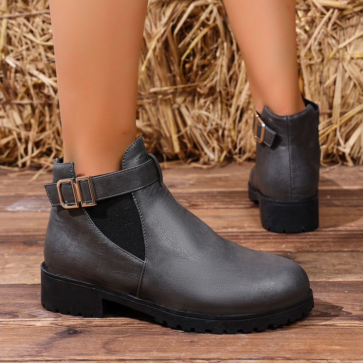 Damen Chelsea-Ankleboot mit elastischem Einsatz und Zier-Schnallenriemen Echo Archiv