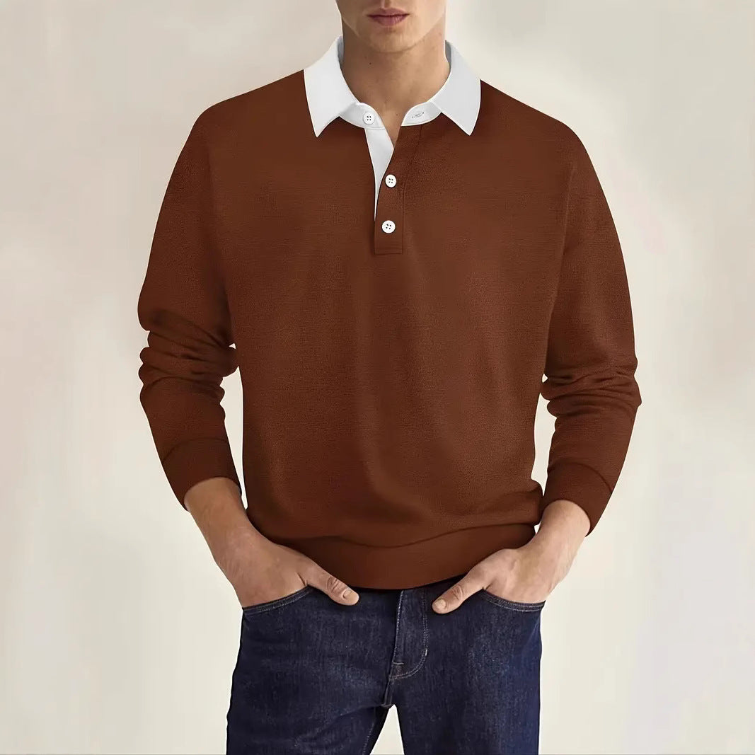 Herren lässiges Sweatshirt mit Kontrastkragen Echoarchiv