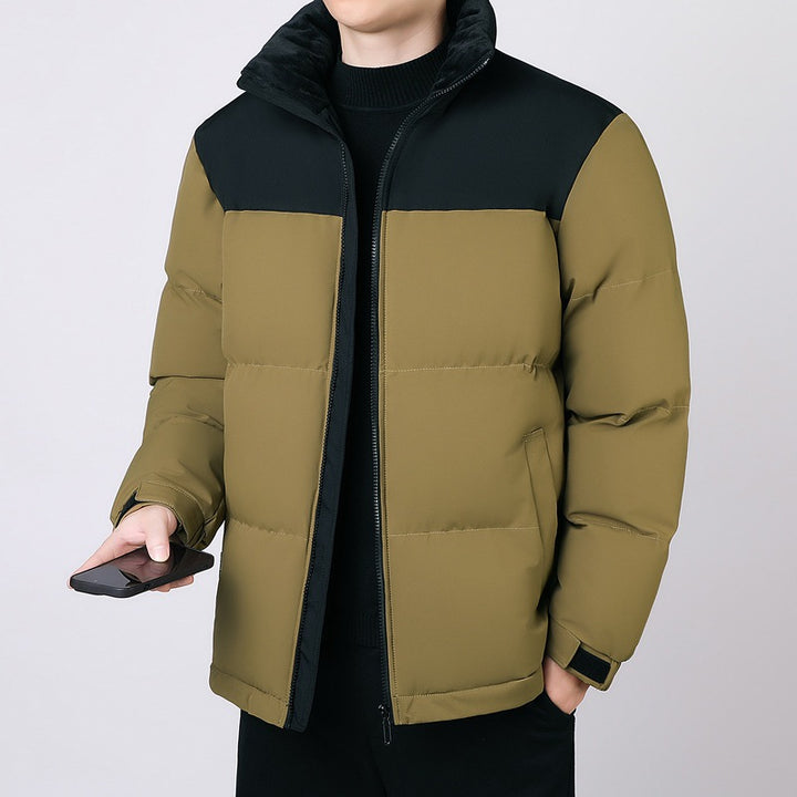 Herren Isolierte Winter-Steppjacke mit geometrischer Ton-in-Ton‑Steppung und hohem Stehkragen Echo Archiv