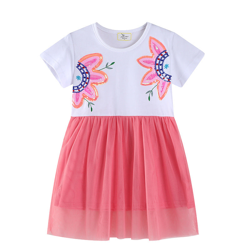 Mädchen Tüllkleid mit floralem Stickdesign Echo Archiv