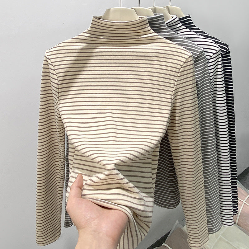 Damen Figurbetontes Langarmshirt mit Rollkragen Echo Archiv