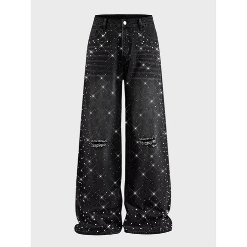 Damen Veredelte Jeans mit weitem Bein Echoarchiv