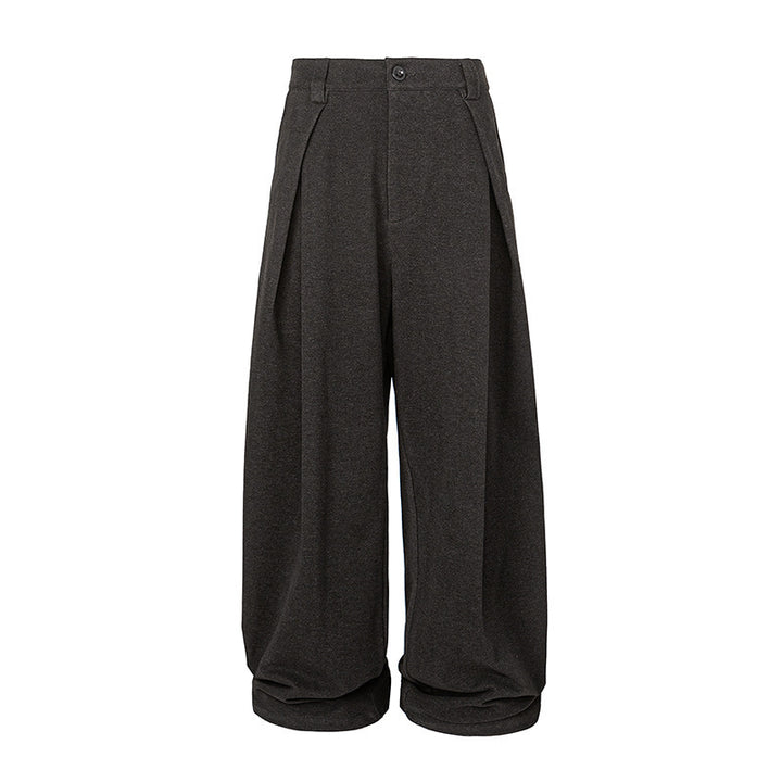 Damen Weite Palazzo-Hose mit hoher Taille, Kellerfalten und umgeschlagenem Saum Echo Archiv