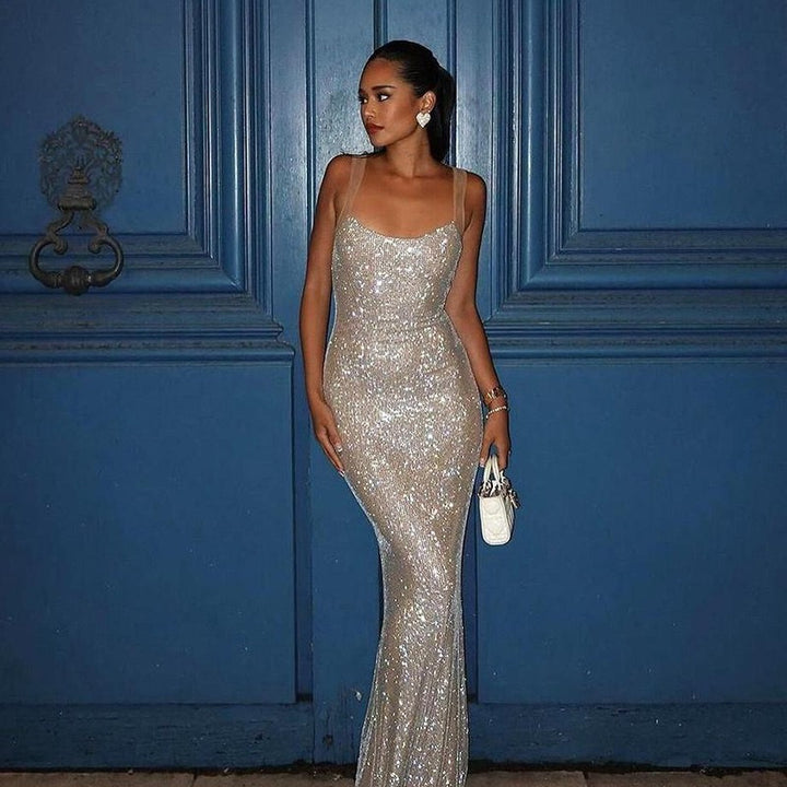 Damen Glamouröses Abendkleid mit glitzernden Applikationen Echo Archiv