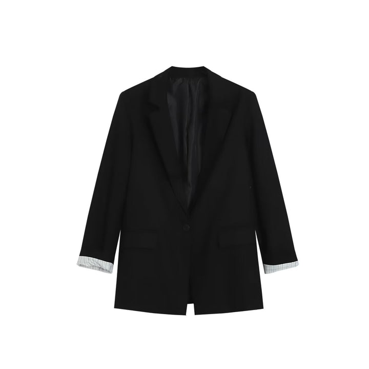 Damen Longline Ein-Knopf-Blazer mit Umschlagärmeln und Pattentaschen Echo Archiv