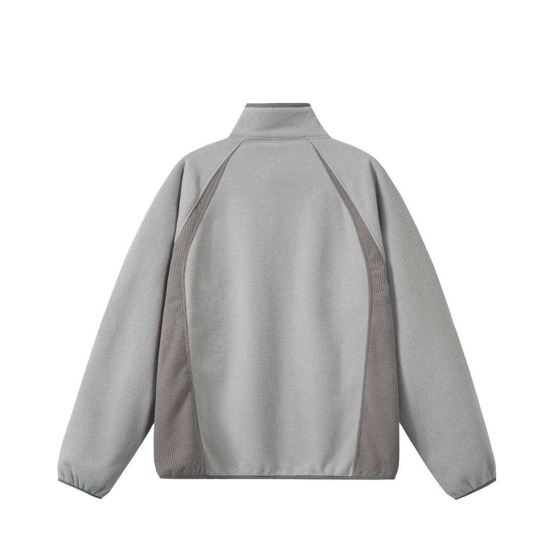 Unisex Fleece-Zippjacke mit Stehkragen und strukturierten Seiteneinsätzen Echoarchiv