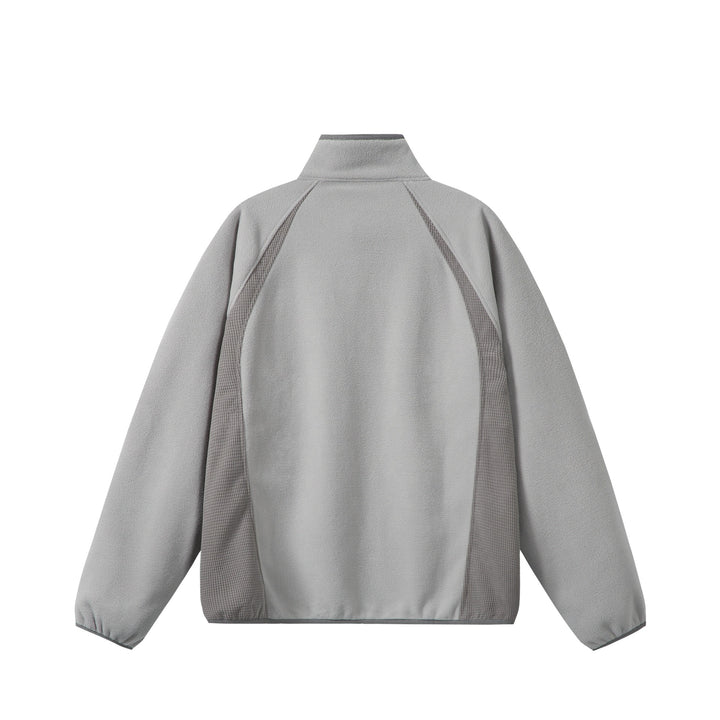 Unisex Fleece-Zippjacke mit Stehkragen und strukturierten Seiteneinsätzen Echoarchiv