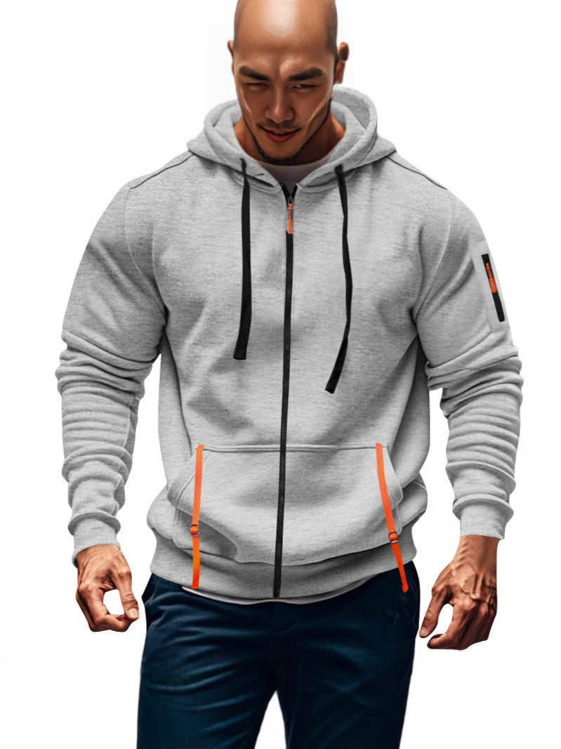 Herren sportliche Kapuzenjacke mit praktischen Reißverschlusstaschen Echoarchiv