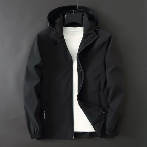 Herren Funktionale Slim‑Softshell‑Kapuzenjacke mit wasserabweisender Beschichtung und elastischen Bündchen Echo Archiv