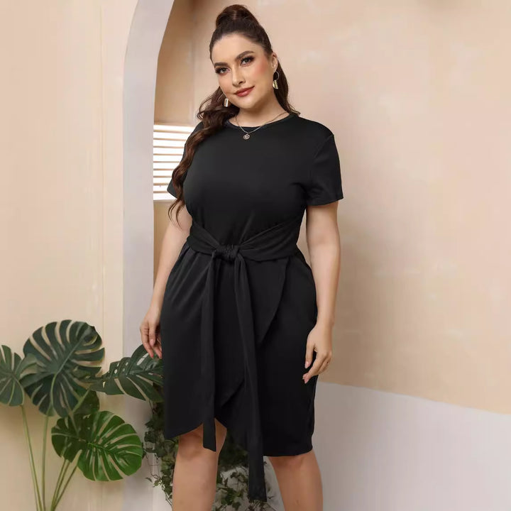 Damen stylisches Wickelkleid mit Taillengürtel Echo Archiv