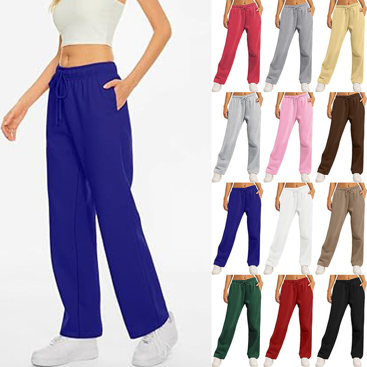 Damen nan hochwertige Relax-Hose mit hoher Taille, geradem Bein und integrierten Eingrifftaschen Echo Archiv