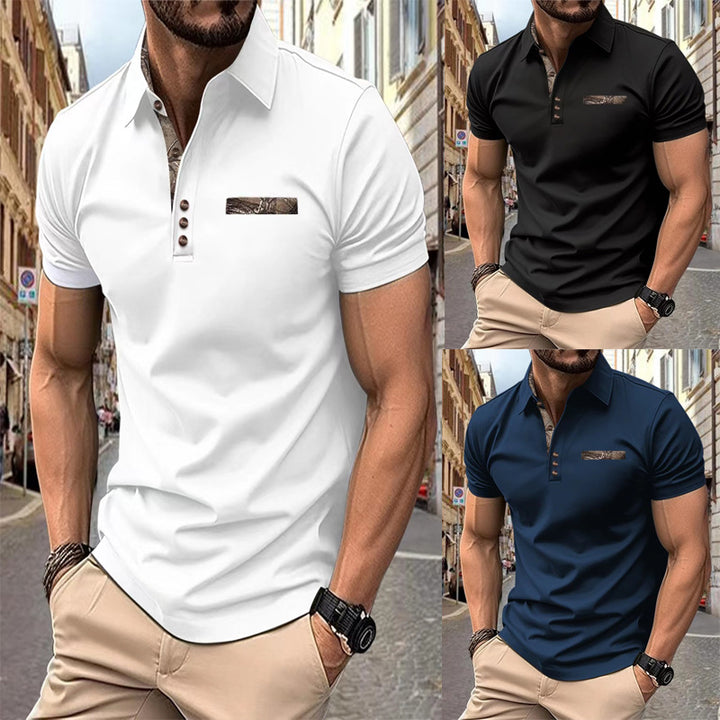 Herren Poloshirt mit stilvollem Kragen und modischem Brusttaschen-Design Echoarchiv