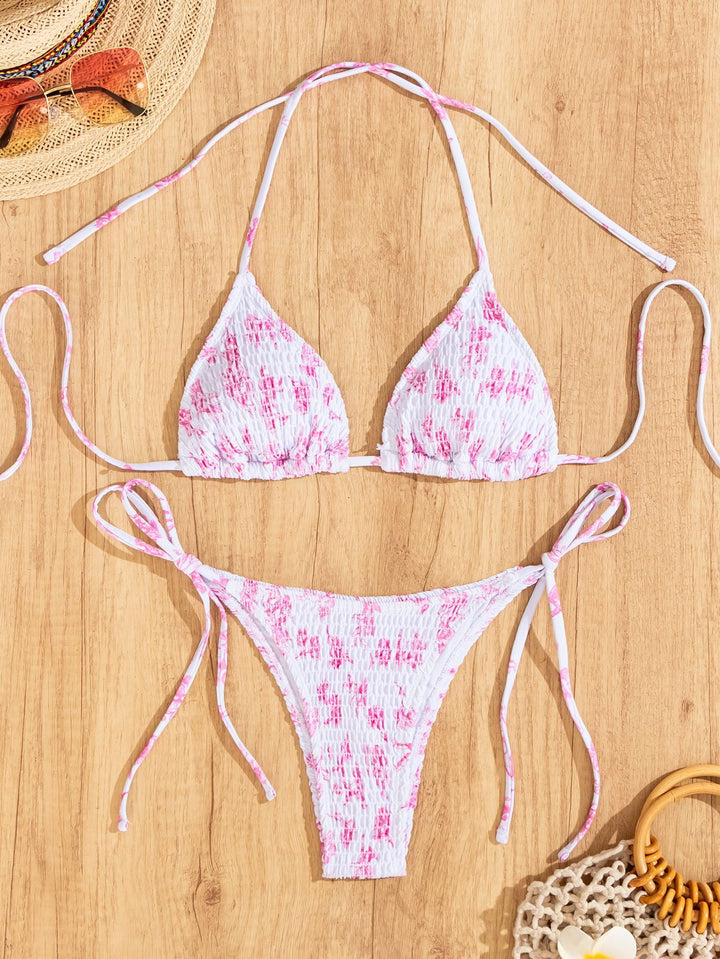 Damen Triangel-Bikini mit verspieltem Leo-Design und verstellbaren Bändern Echo Archiv