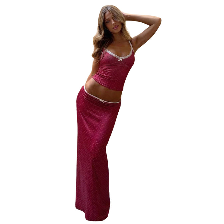 Damen Elegantes Maxikleid mit zarter Spitze und raffinierten Trägern Echo Archiv