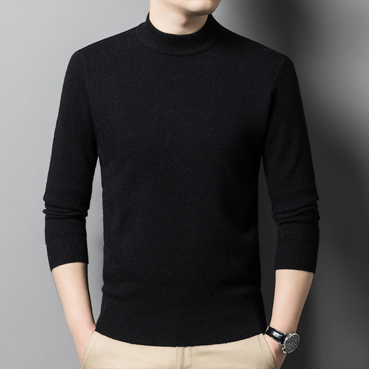 Herren edler Rundhals-Pullover aus feinem Wollmix Echoarchiv