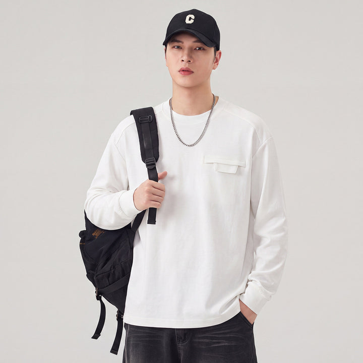 Herren Oversize Sweatshirt mit Brustklappe und Raglanärmeln Echoarchiv