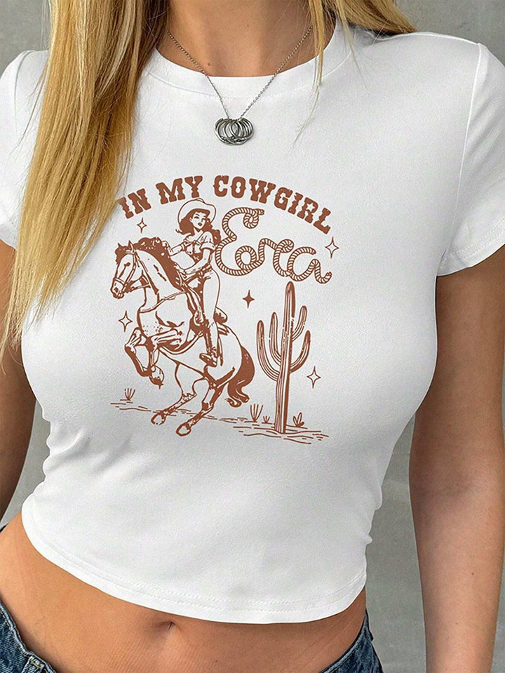 Damen Crop-T-Shirt mit kreativem Telefon-Design Echo Archiv