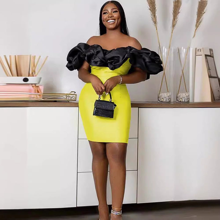 Damen Cocktailkleid mit voluminösem Tüllkragen Echo Archiv