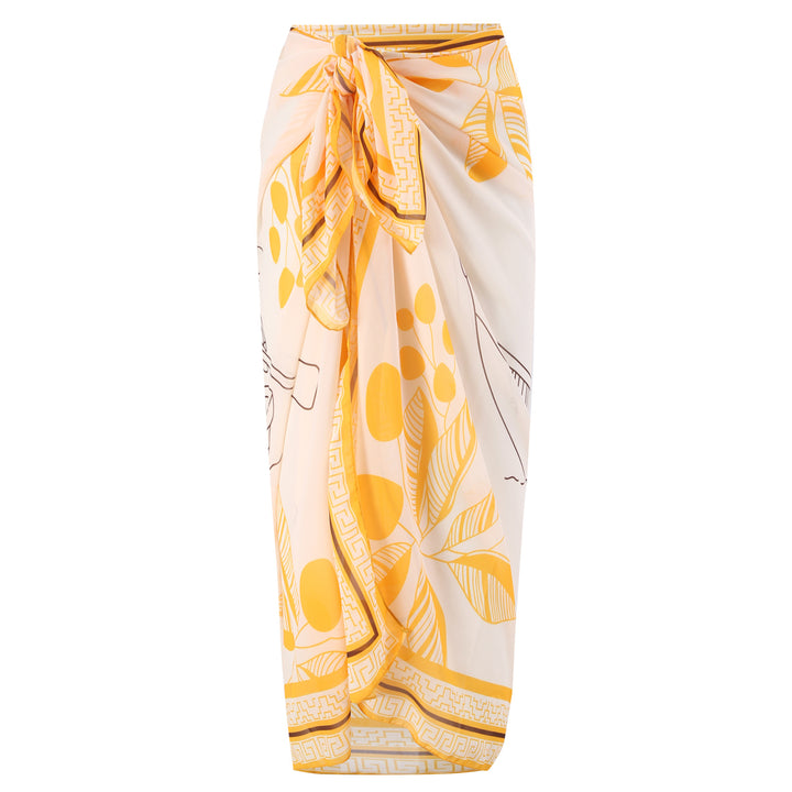 Damen Badeanzug mit elegantem Wickeldesign und floralem Pareo Echo Archiv