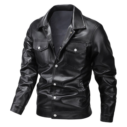 Herren Kunstlederjacke mit praktischen Taschen und modernem Schnitt Echoarchiv