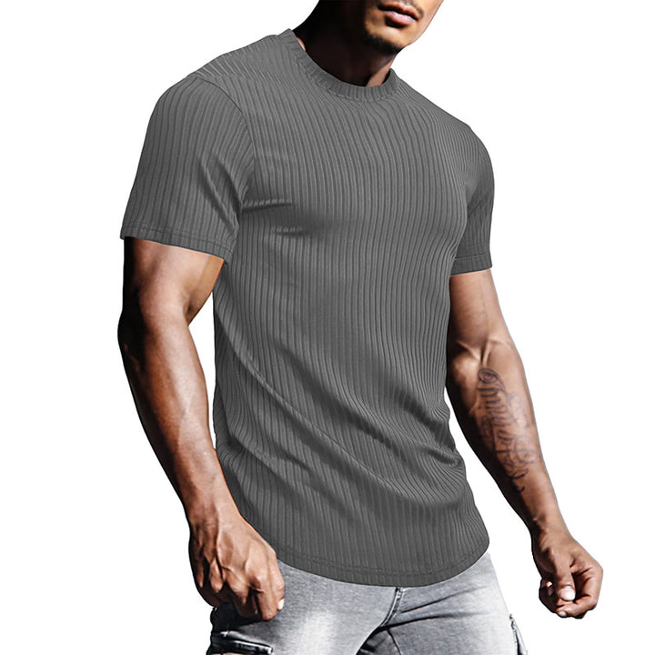 Herren modisches kurzärmliges Struktur-T-Shirt Echoarchiv