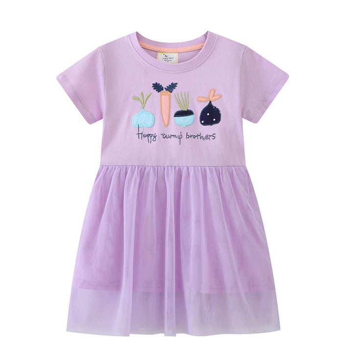 Mädchen Kleid mit floralem Stickdesign und Tüllrock Echo Archiv