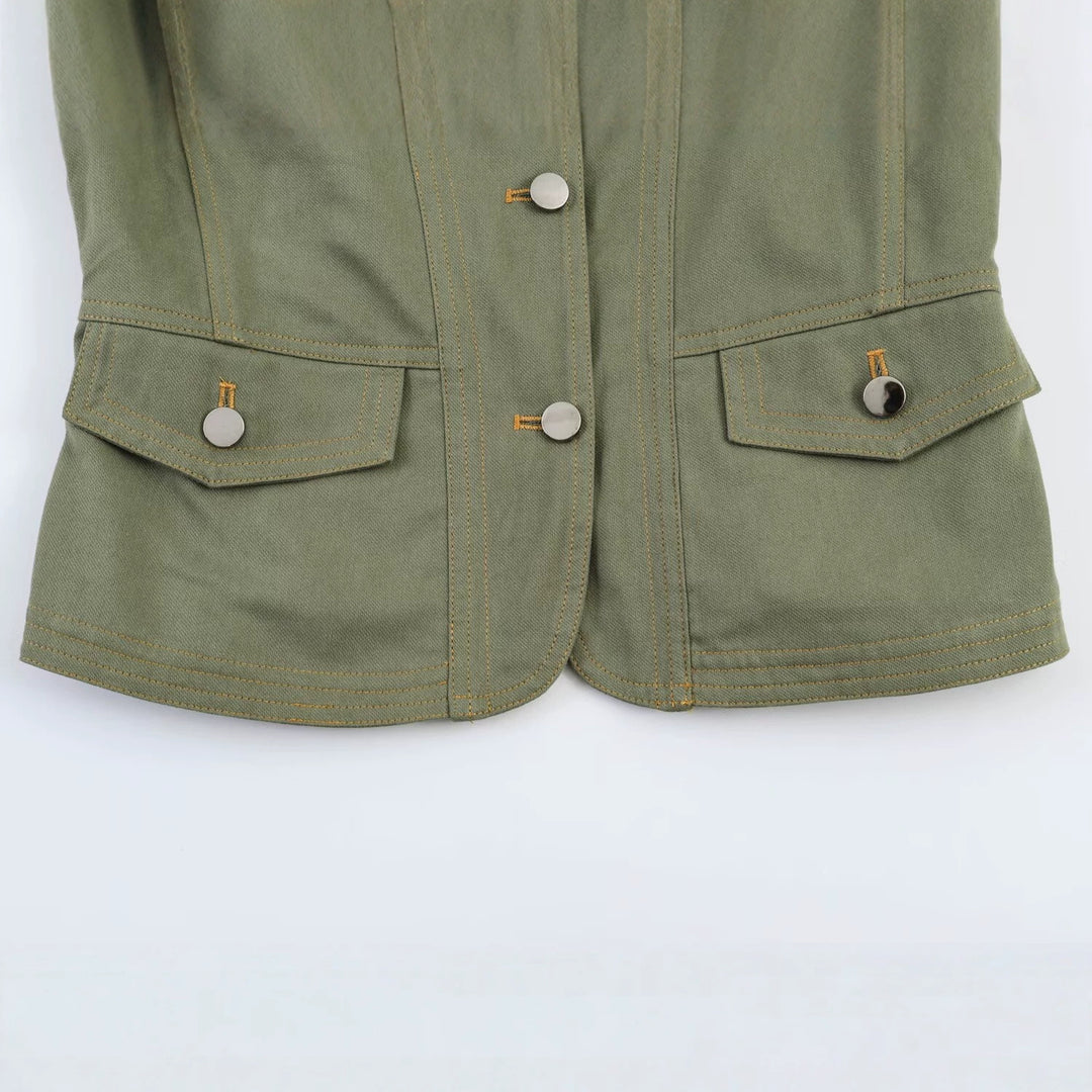 Damen Utility-Fieldjacke mit Stehkragen, Schulterpatten und Pattentaschen Echo Archiv