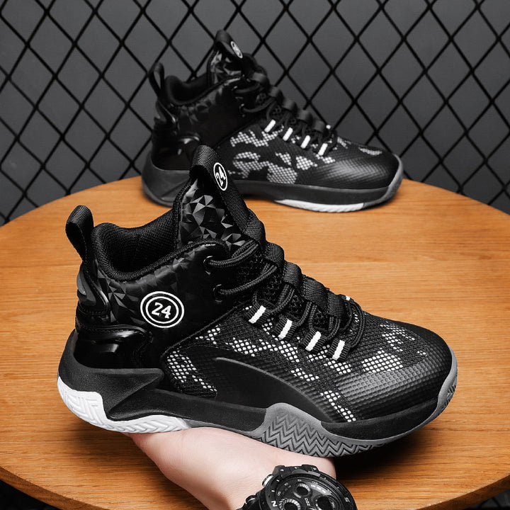 Herren Basketball-High-Top Sneaker mit geometrischem Struktur-Obermaterial und griffiger Herringbone-Sohle Echoarchiv