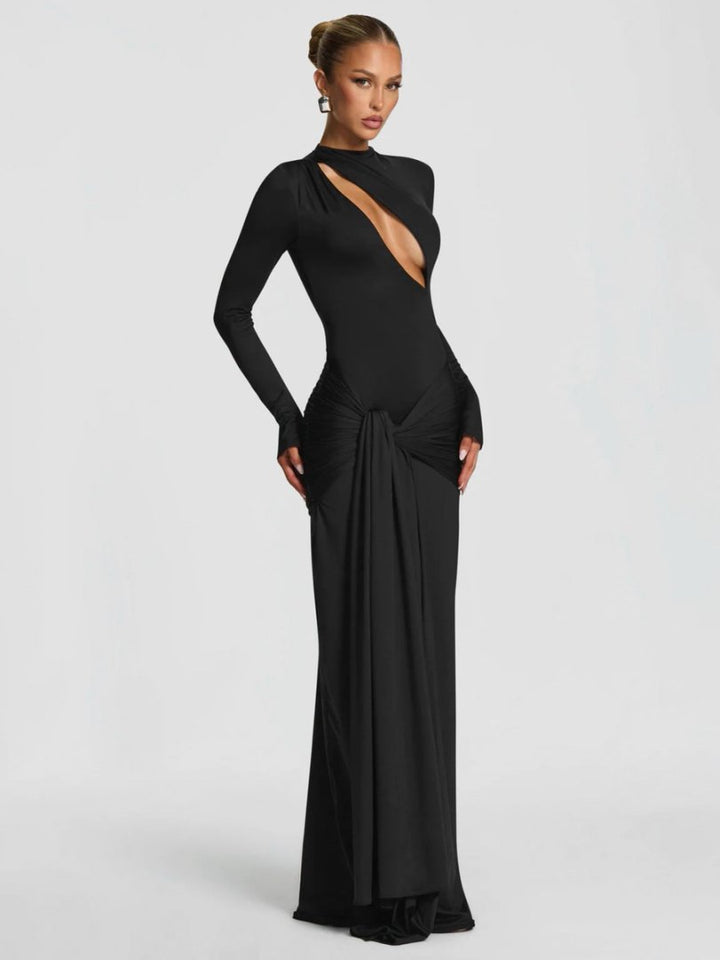 Damen Modisches Maxikleid mit asymmetrischem Ausschnitt Echo Archiv