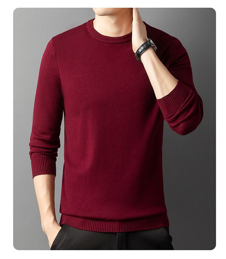 Herren eleganter Rundhals-Pullover aus feiner Baumwolle Echoarchiv