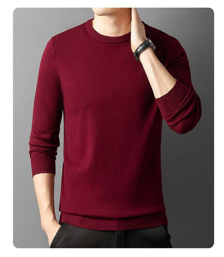Herren eleganter Rundhals-Pullover aus feiner Baumwolle Echoarchiv