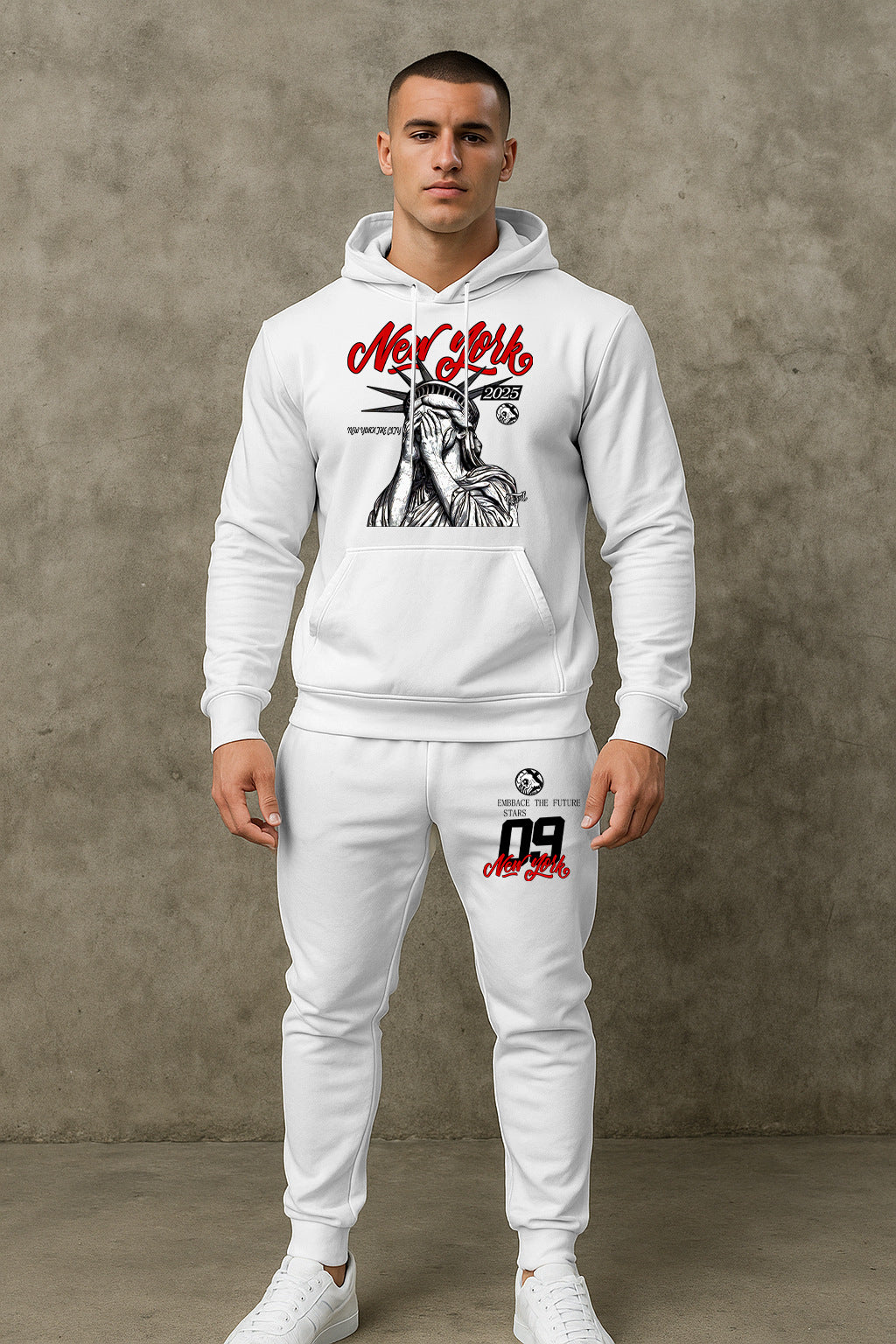 Herren lässiger Kapuzenpullover mit Hosen Echoarchiv