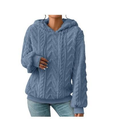 Damen Flauschiger Kapuzenpullover im Zopfmuster mit Oversize-Schnitt Echo Archiv