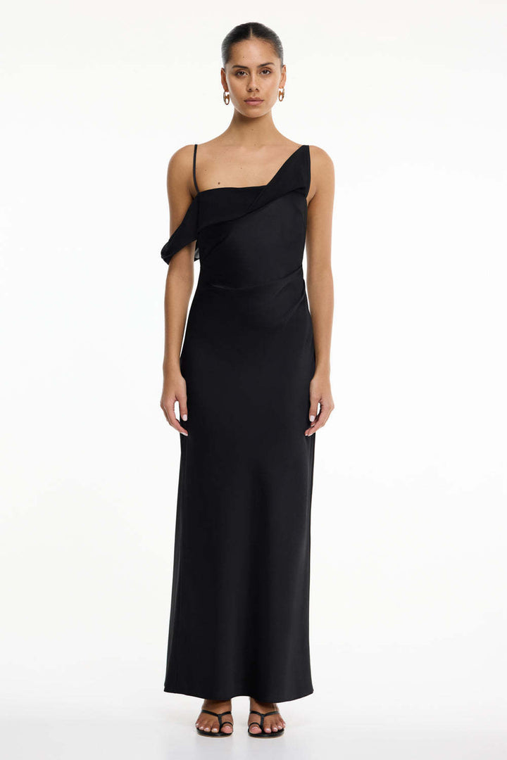 Damen Elegantes Maxikleid mit asymmetrischem Oberteil und fließendem Schnitt Echo Archiv