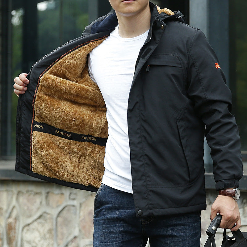 Herren Gefütterter Kapuzenparka mit Teddyfutter und winddichter Canvas‑Optik Echoarchiv