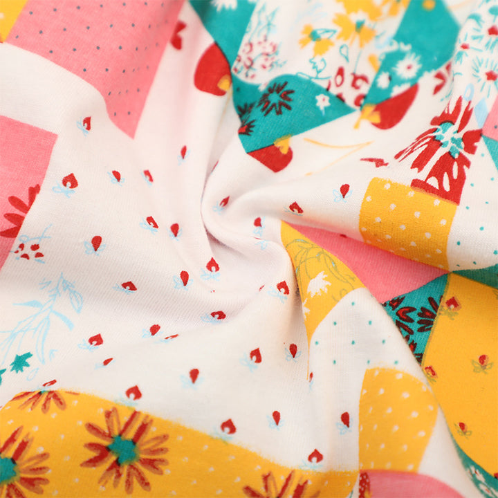 Mädchen Kurzarm Kleid mit fröhlichem Patchwork-Design Echo Archiv