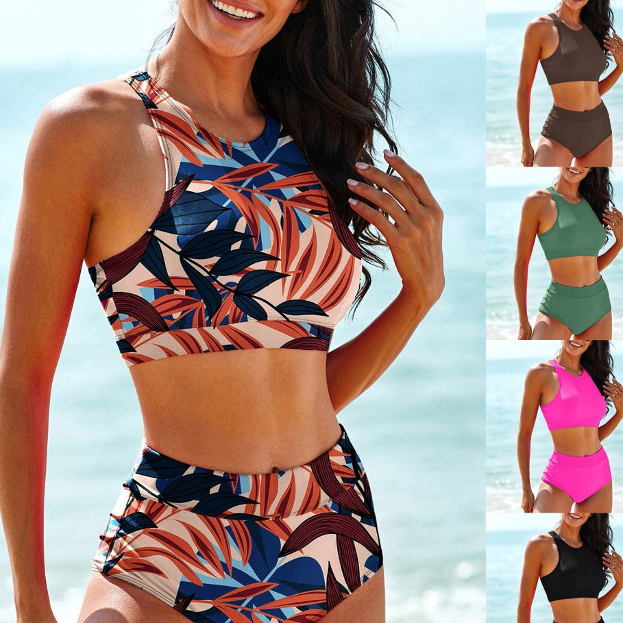 Damen Sport-Bikini-Set mit hohem Bund und Racerback Echo Archiv