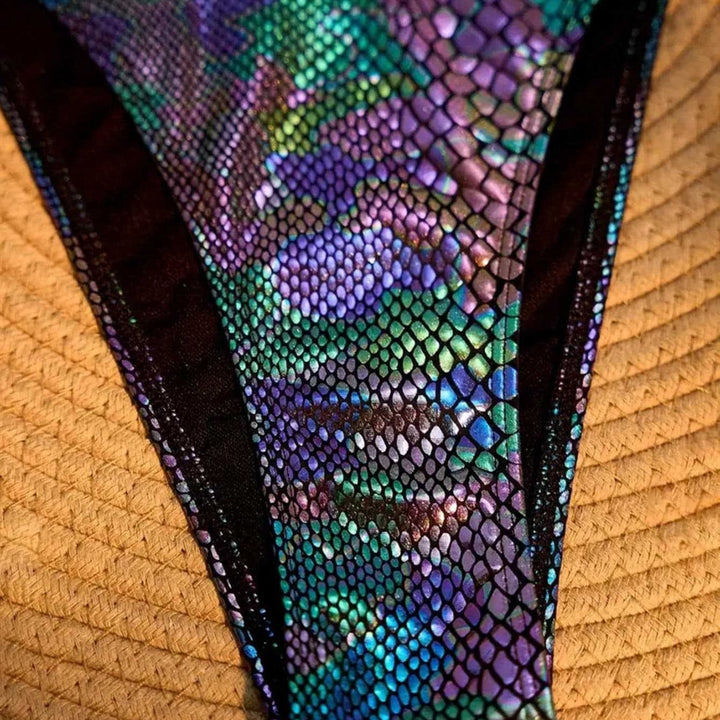 Damen Triangel-Bikini mit schimmerndem Schlangendesign Echo Archiv