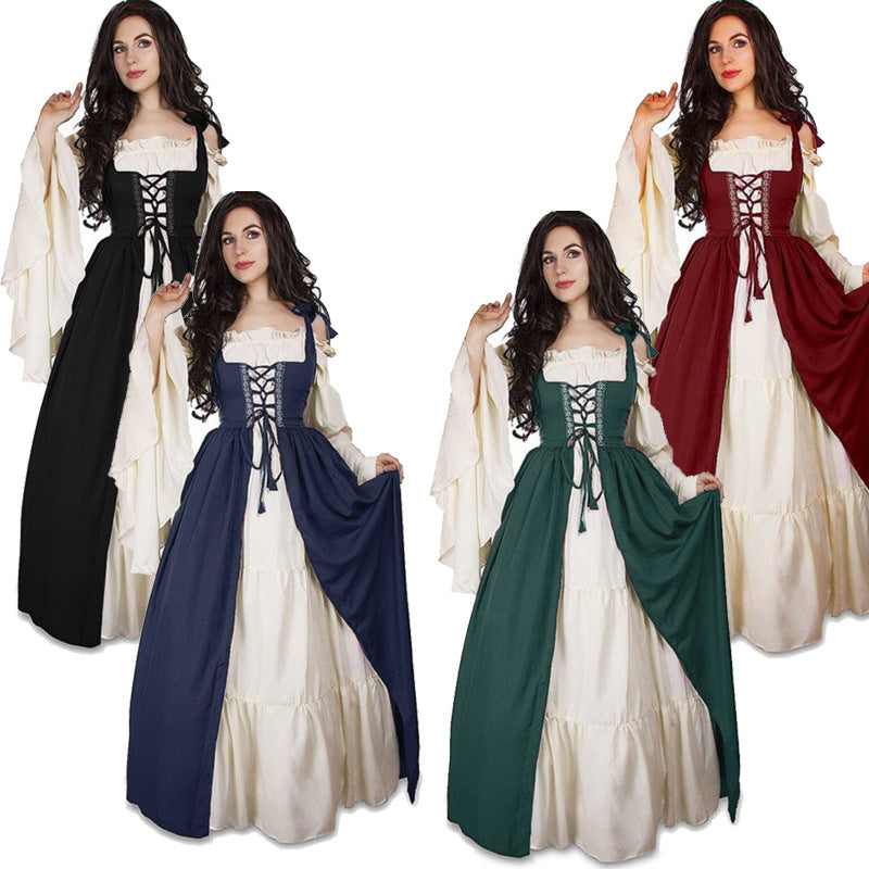 Damen historisches Kleid mit romantischem V-Ausschnitt und voluminösen Ärmeln Echoarchiv