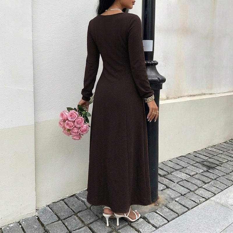 Damen Modisches Maxikleid mit gerafftem Ausschnitt Echo Archiv