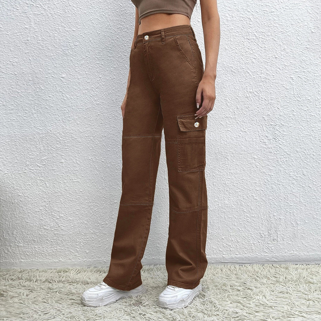 Damen Hochtaillierte Utility-Cargo-Hose im Wide‑Leg aus robustem Denim Echo Archiv