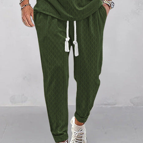 Herren Slim-Tapered Joggerhose im Struktur-Design mit Kordelzug und Eingrifftaschen – Sorevano