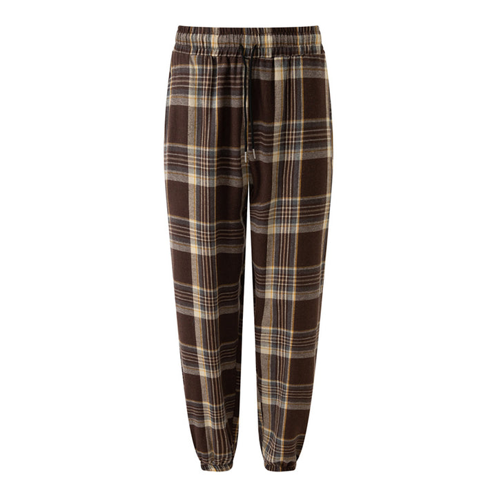 Herren gemütliche Flanell-Hose mit praktischen Seitentaschen und elastischem Bund Echoarchiv