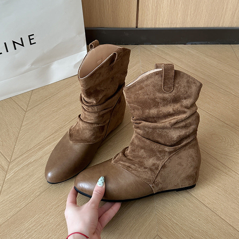 Damen Modische Stiefeletten mit schickem Falten-Design Echo Archiv